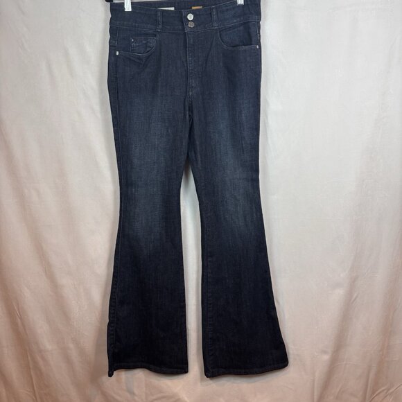 Pilcro Denim - Pilcro Women's Dark Wash Flare Jeans Size 30 70s bohemian Hippie Night Out Dress